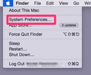system preferences in MacBook